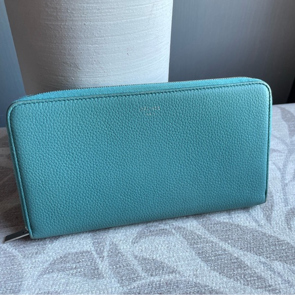 Celine Turquoise Leather Zip Wallet - Picture 1 of 8